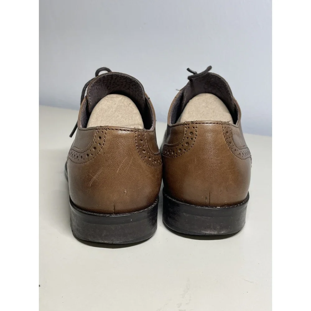 Foreva Men's 39 M US 7 Brown Leather Oxford Derby Shoes Made In Portugal Lace Up